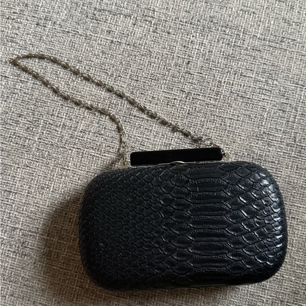 Elegant Black Textured Clutch